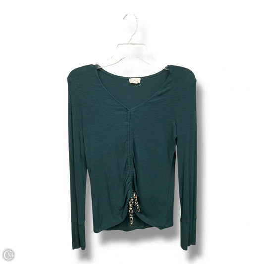 Top Long Sleeve By Hem & Thread In Teal, Size: S