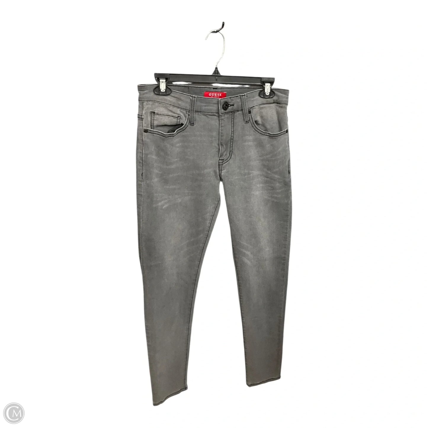Jeans Skinny By Guess In Grey Denim, Size: 10
