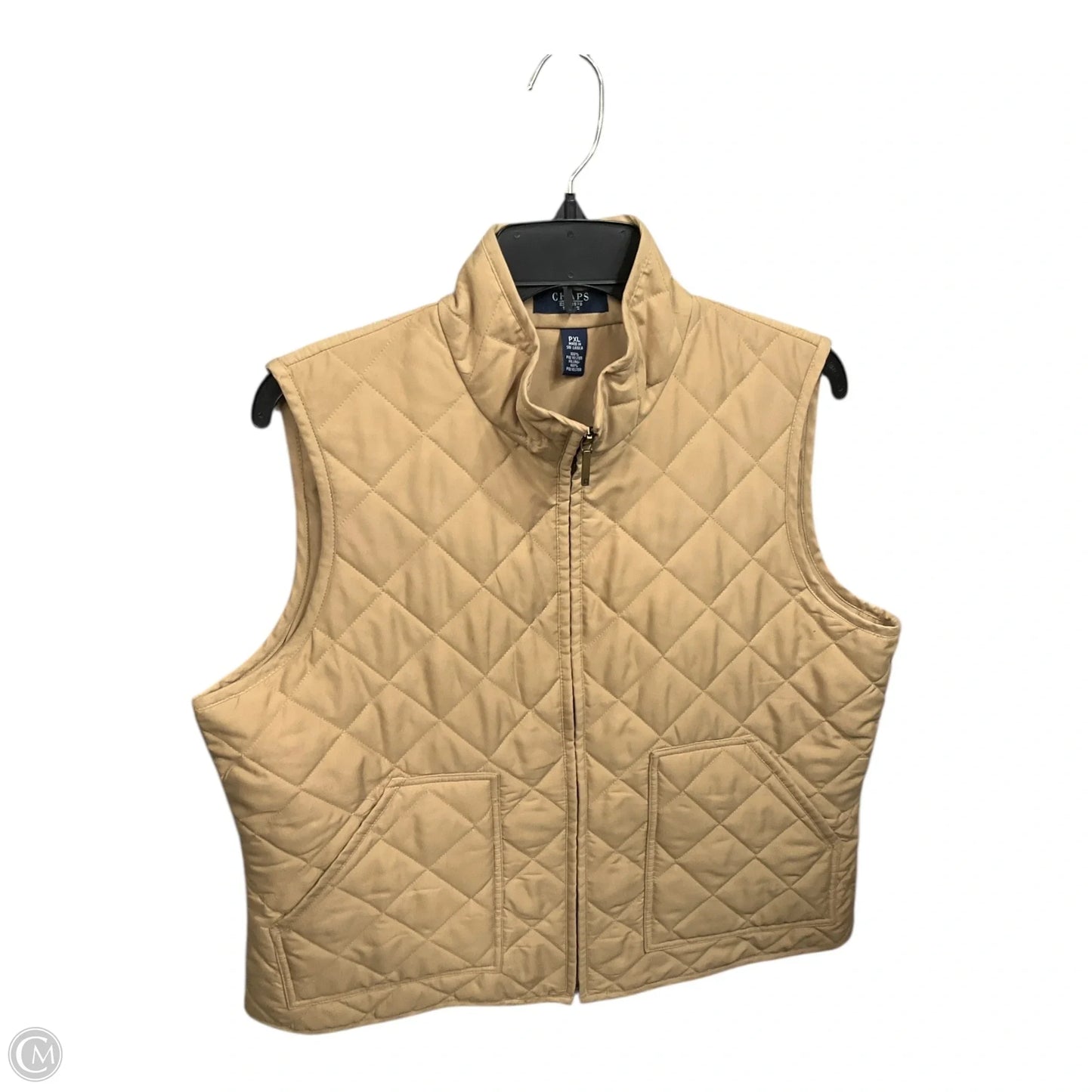 Vest Puffer & Quilted By Chaps In Tan, Size: Xlp