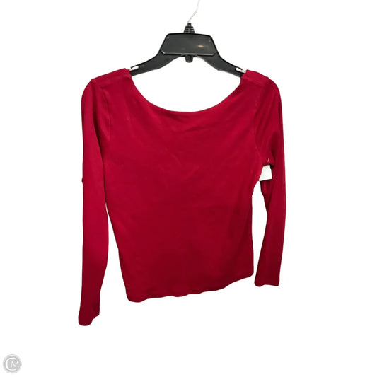 Top Long Sleeve By Ann Taylor In Red, Size: M