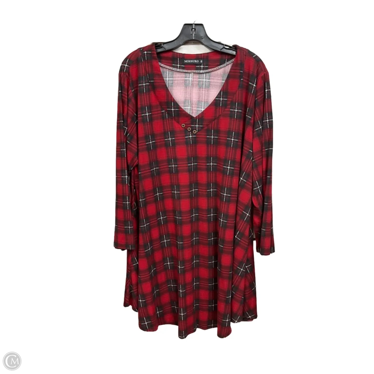 Top Long Sleeve By Clothes Mentor In Plaid Pattern, Size: 4x