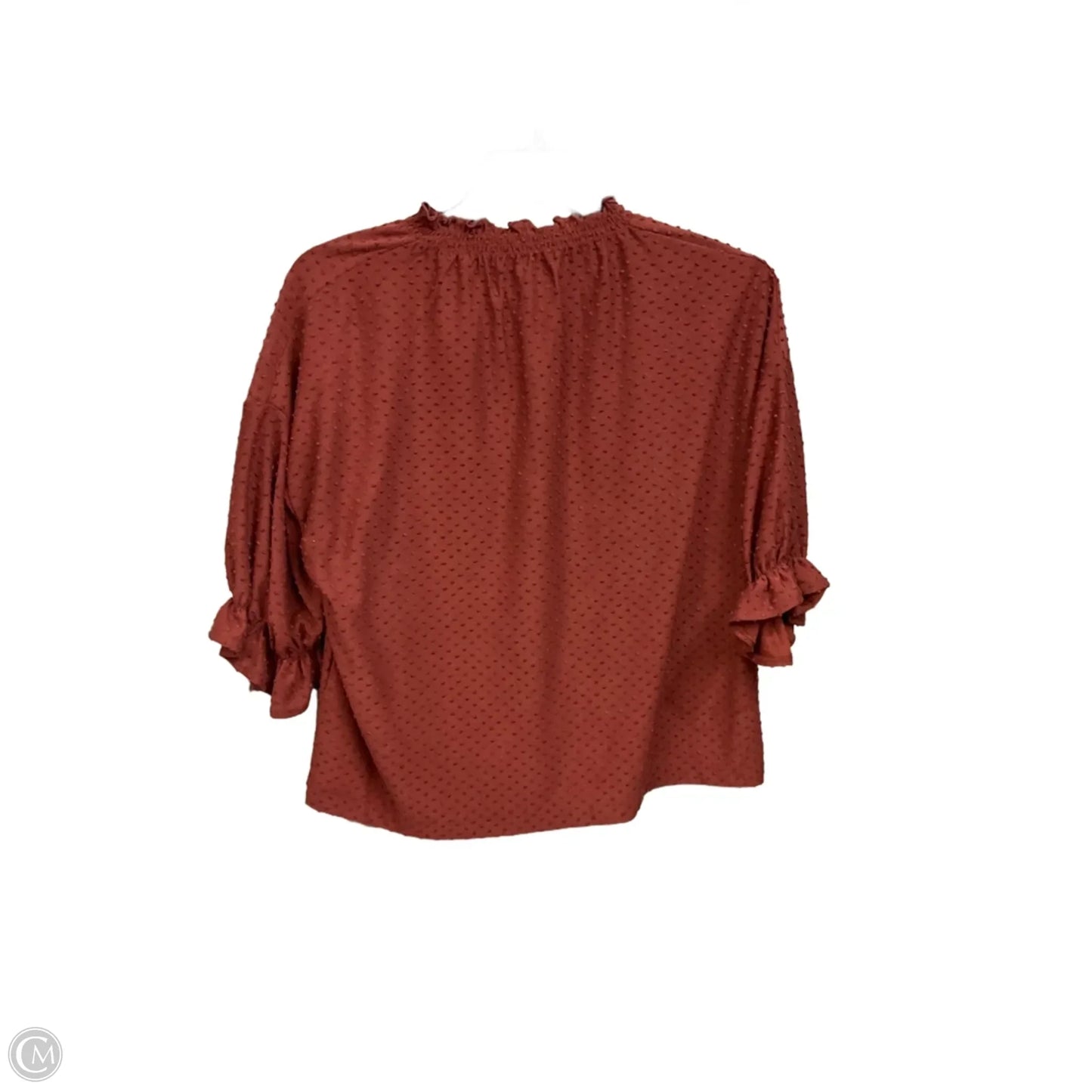 Top 3/4 Sleeve By Madewell In Red, Size: M