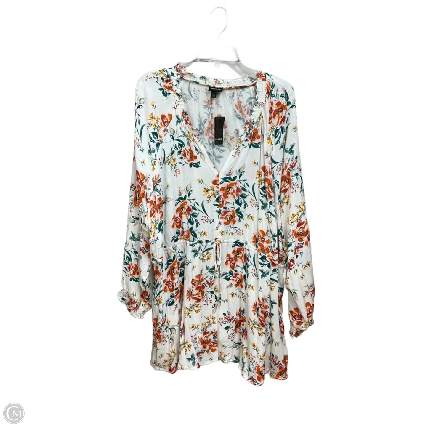 Blouse Long Sleeve By Torrid In Floral Print, Size: 4x