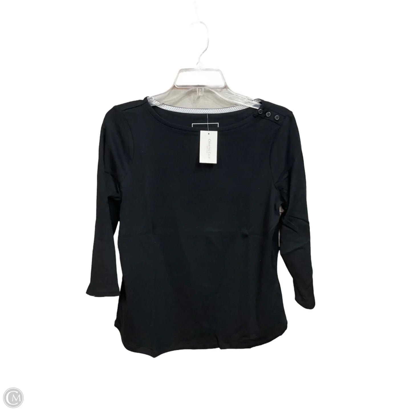 Top Long Sleeve Basic By Charter Club In Black, Size: Lp