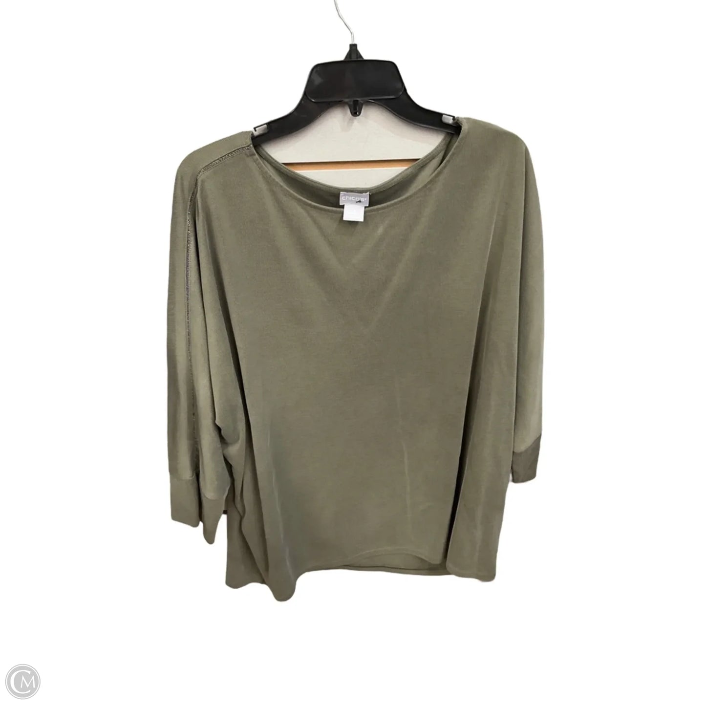 Top Long Sleeve Basic By Chicos In Green, Size: Xxl