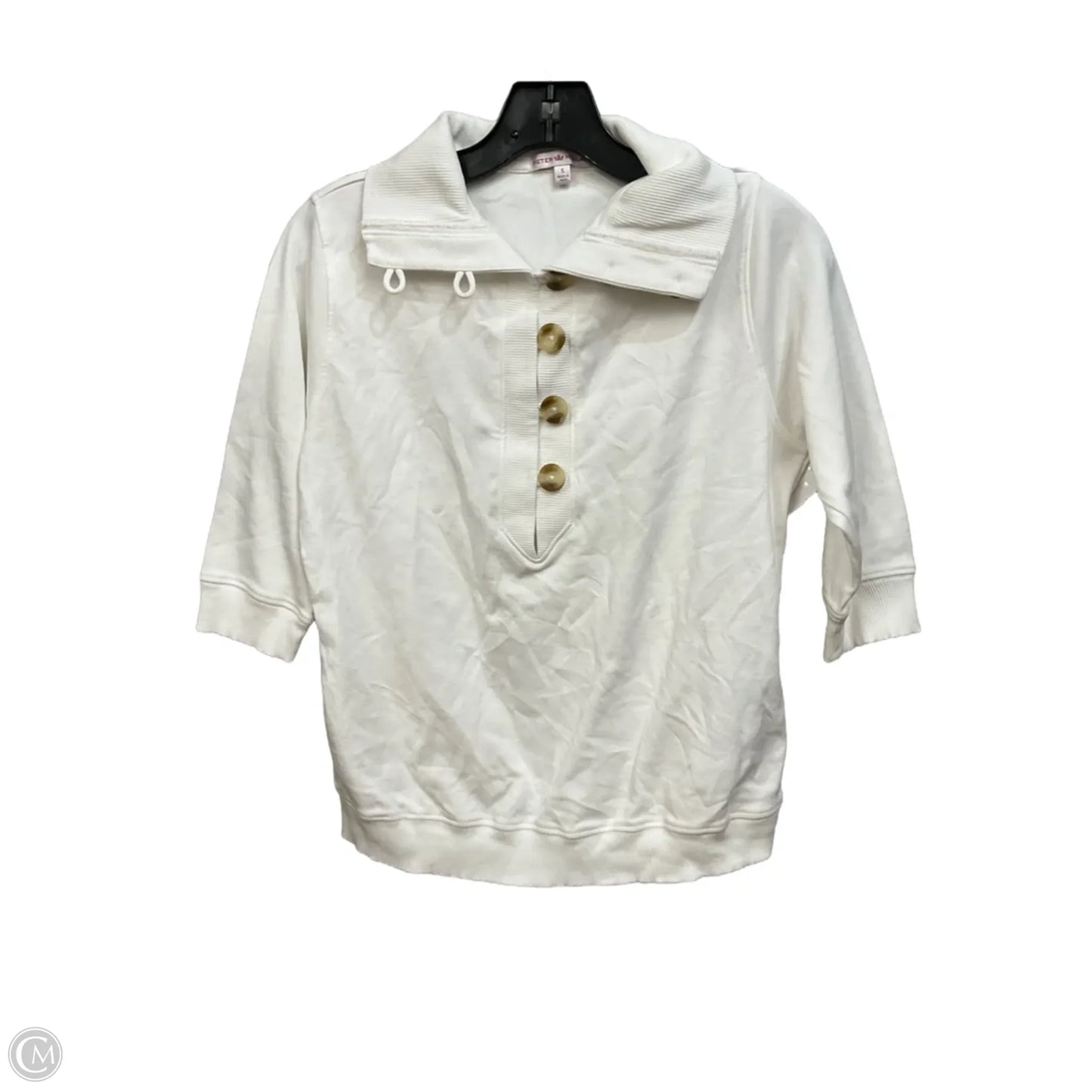 Top 3/4 Sleeve By Peter Millar In White, Size: S