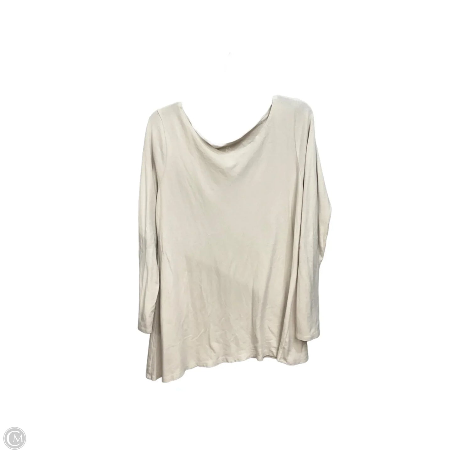Top Long Sleeve Basic By Joan Vass In Grey, Size: Xl