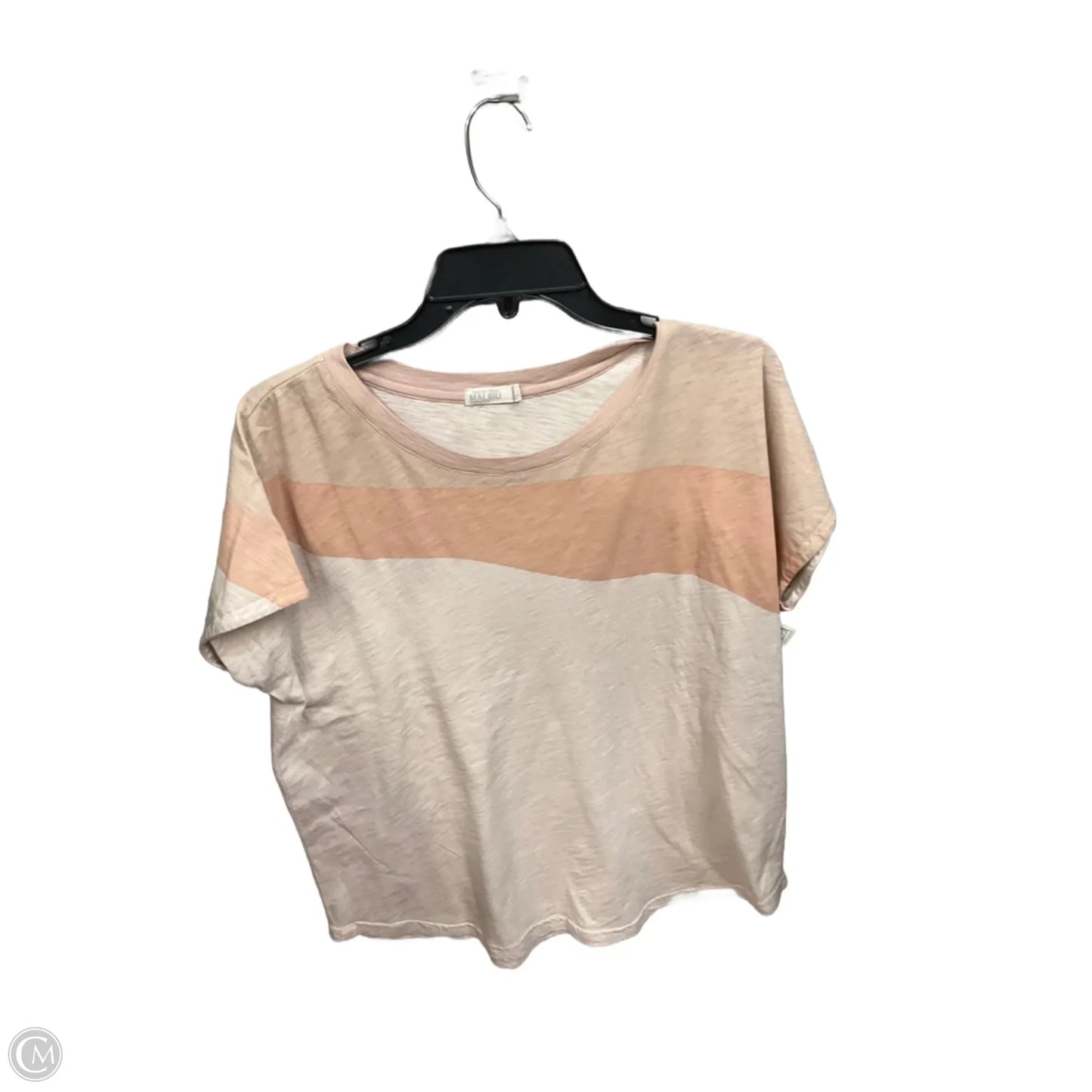 Top Short Sleeve Basic By Barefoot Dreams In Striped Pattern, Size: L