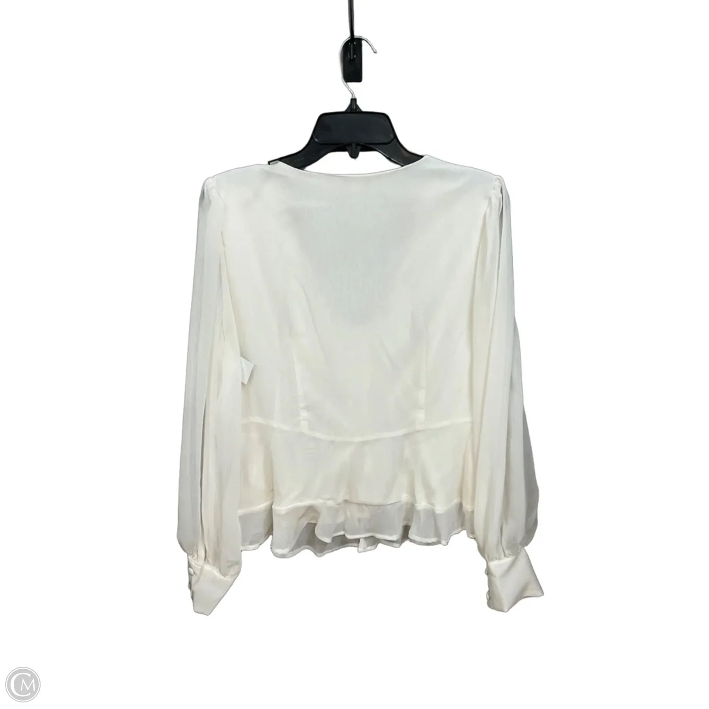 Blouse Long Sleeve By Nine West Apparel In Cream, Size: L