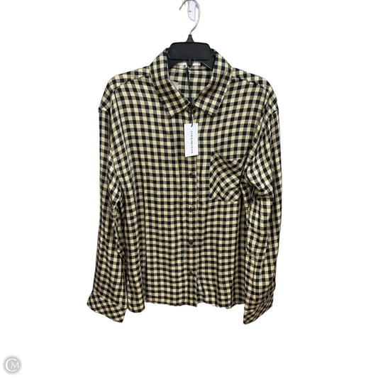 Blouse Long Sleeve By Cmc In Plaid Pattern, Size: S