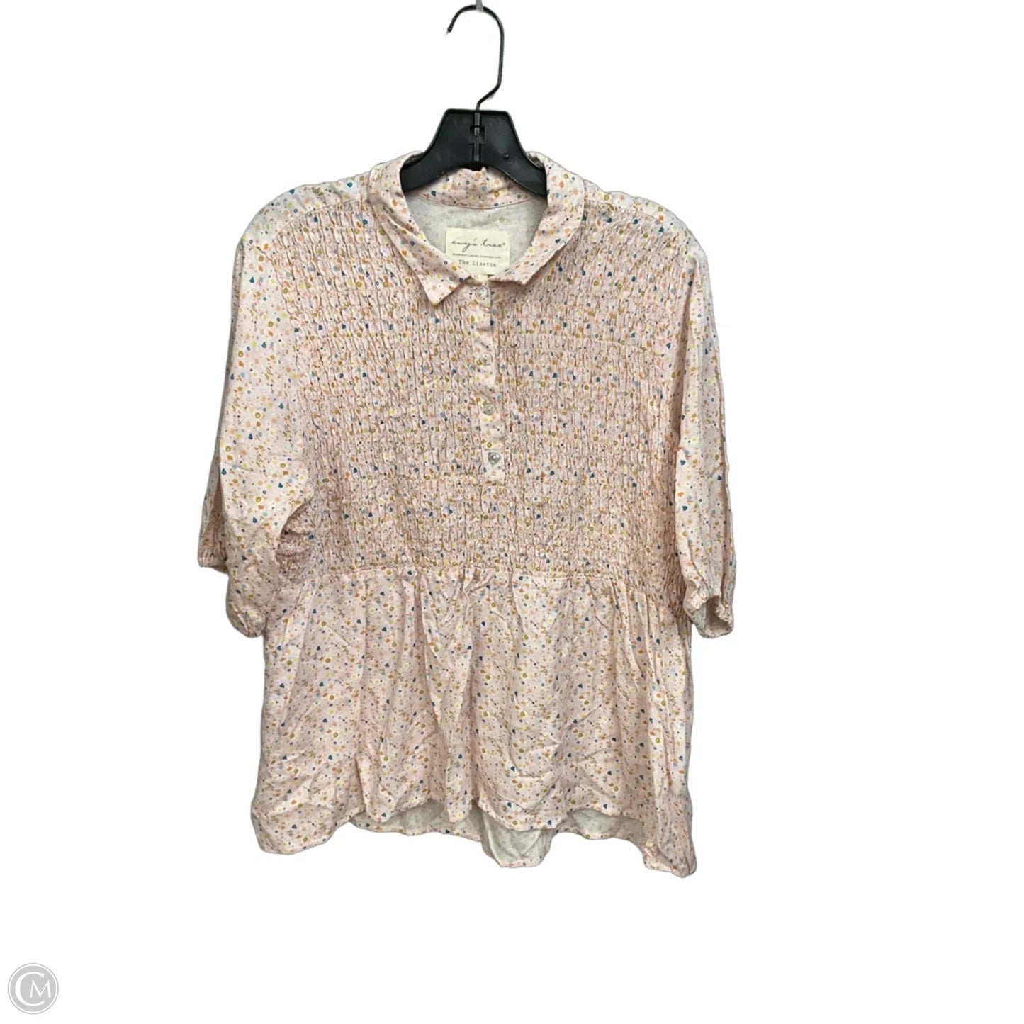 Top 3/4 Sleeve By Cmc In Floral Print, Size: Xl