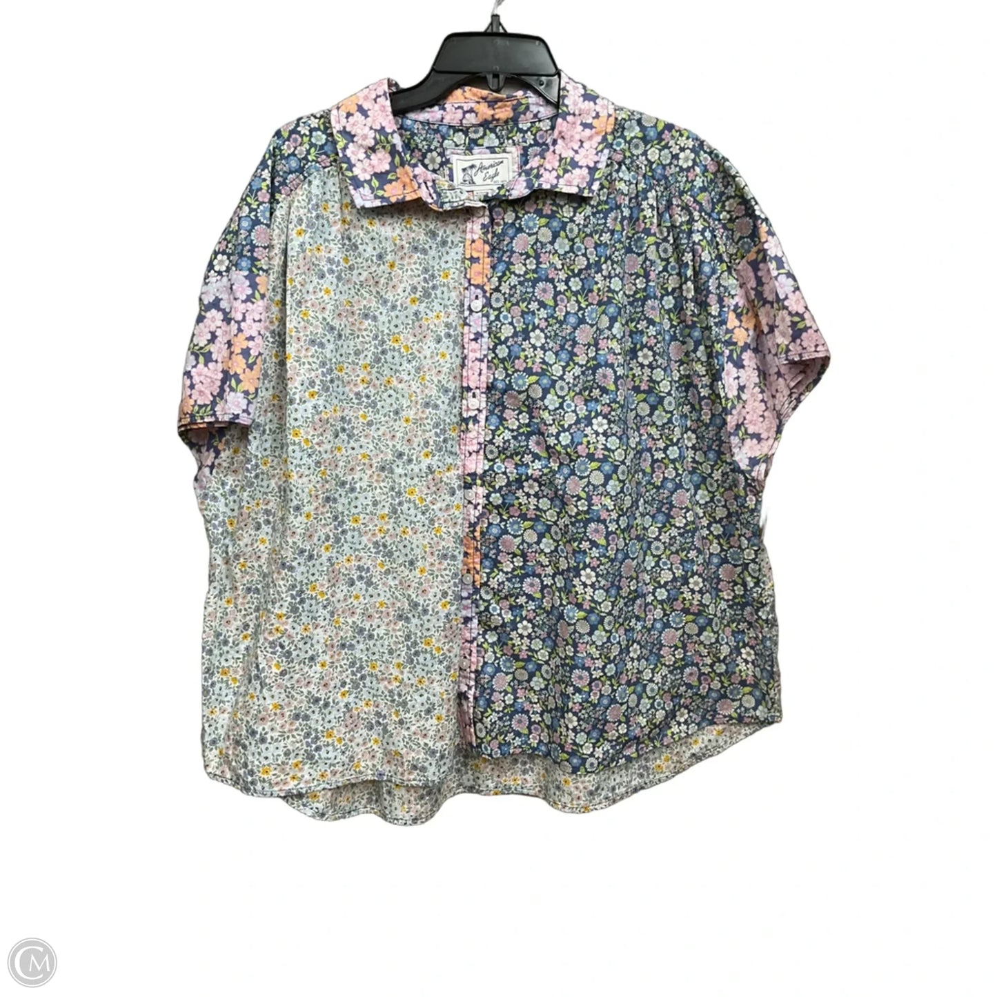 Top Short Sleeve By American Eagle In Floral Print, Size: Xl