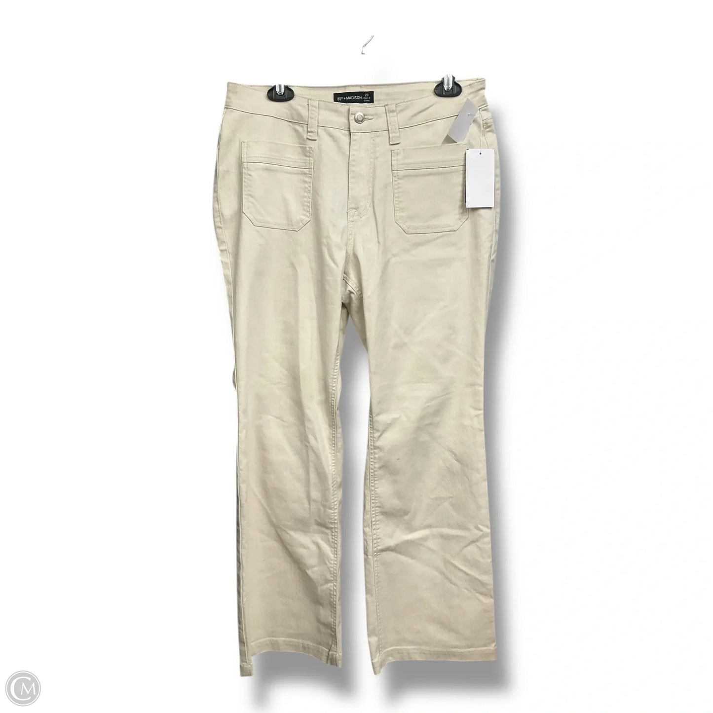 Jeans Straight By 89th And Madison In Cream Denim, Size: 8