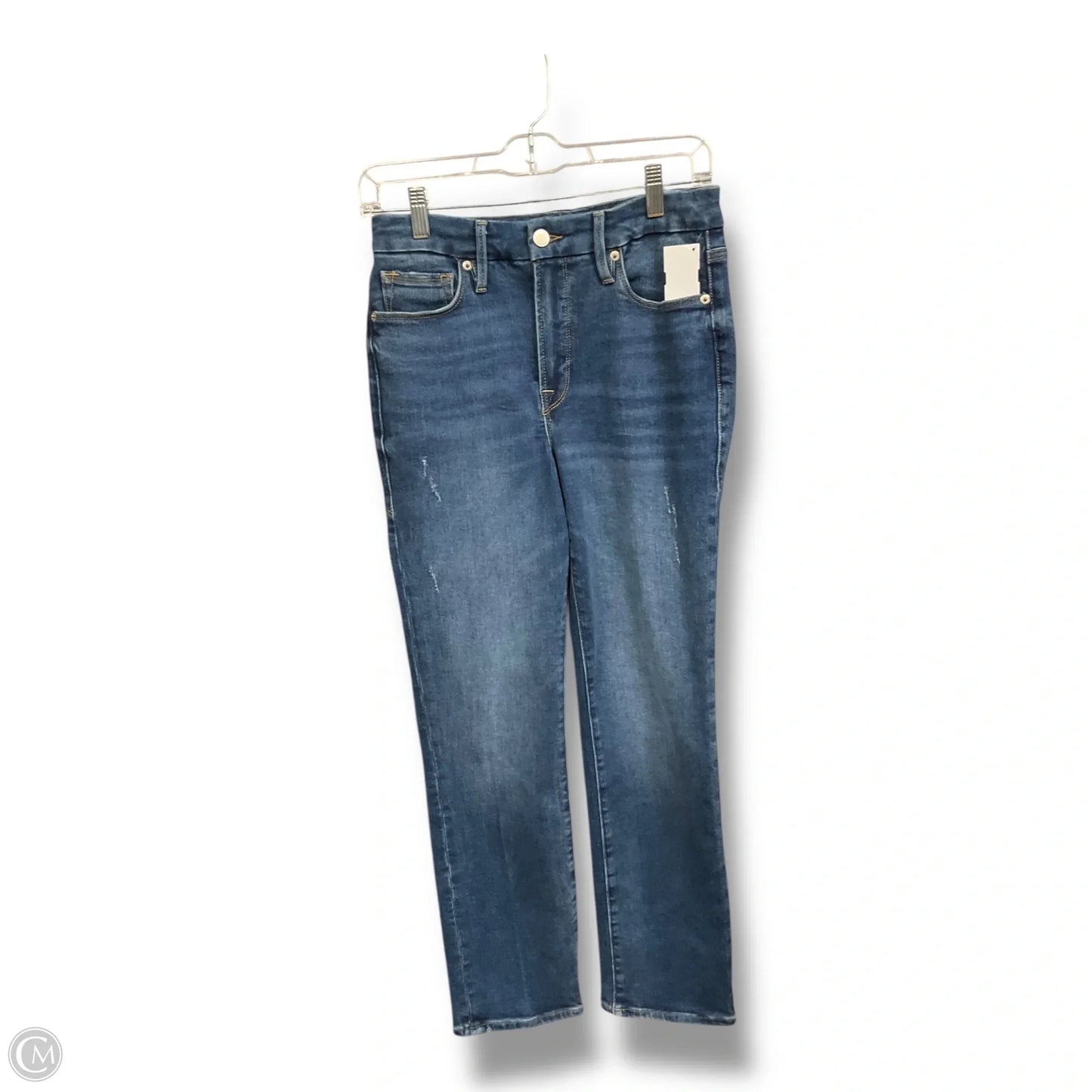 Jeans Straight By Good American In Blue Denim, Size: 4