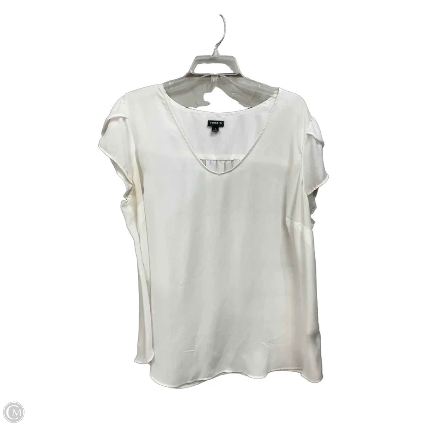 Top Short Sleeve By Torrid In White, Size: 2x