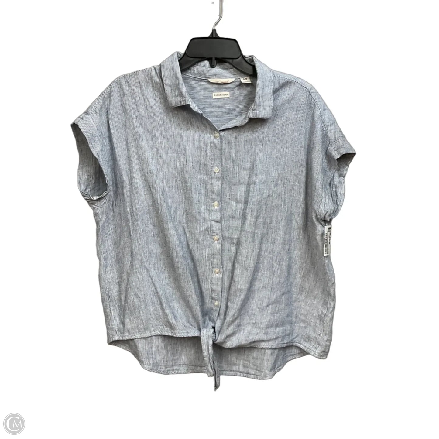 Top Short Sleeve By Weatherproof In Striped Pattern, Size: L