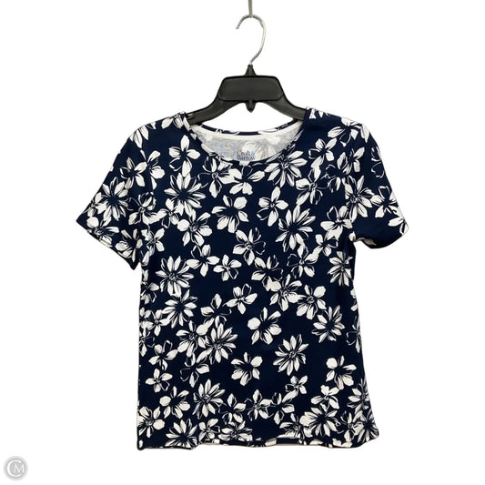 Top Short Sleeve By Croft And Barrow In Floral Print, Size: M