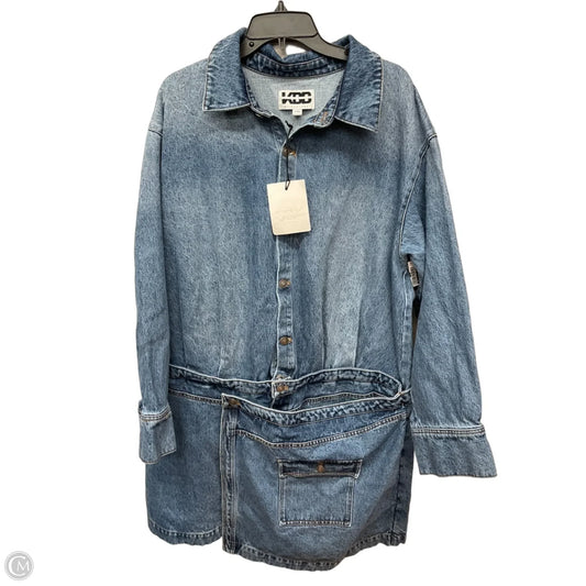 Dress Casual Short By Cmb In Blue Denim, Size: Xxl