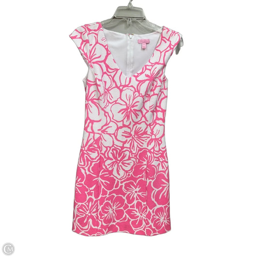 Dress Designer By Lilly Pulitzer In Pink & White, Size: M