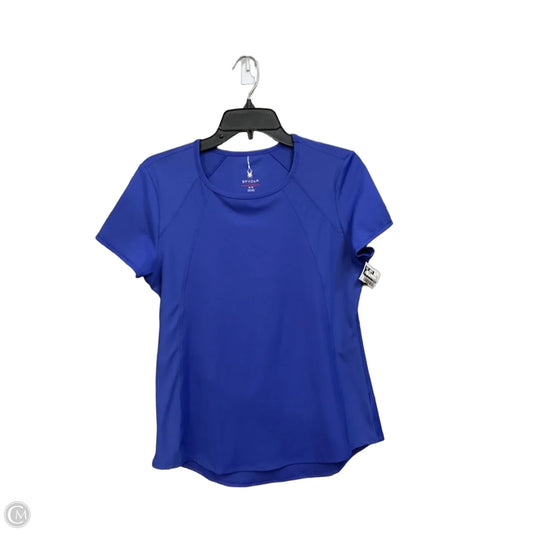Athletic Top Short Sleeve By Spyder In Blue, Size: M