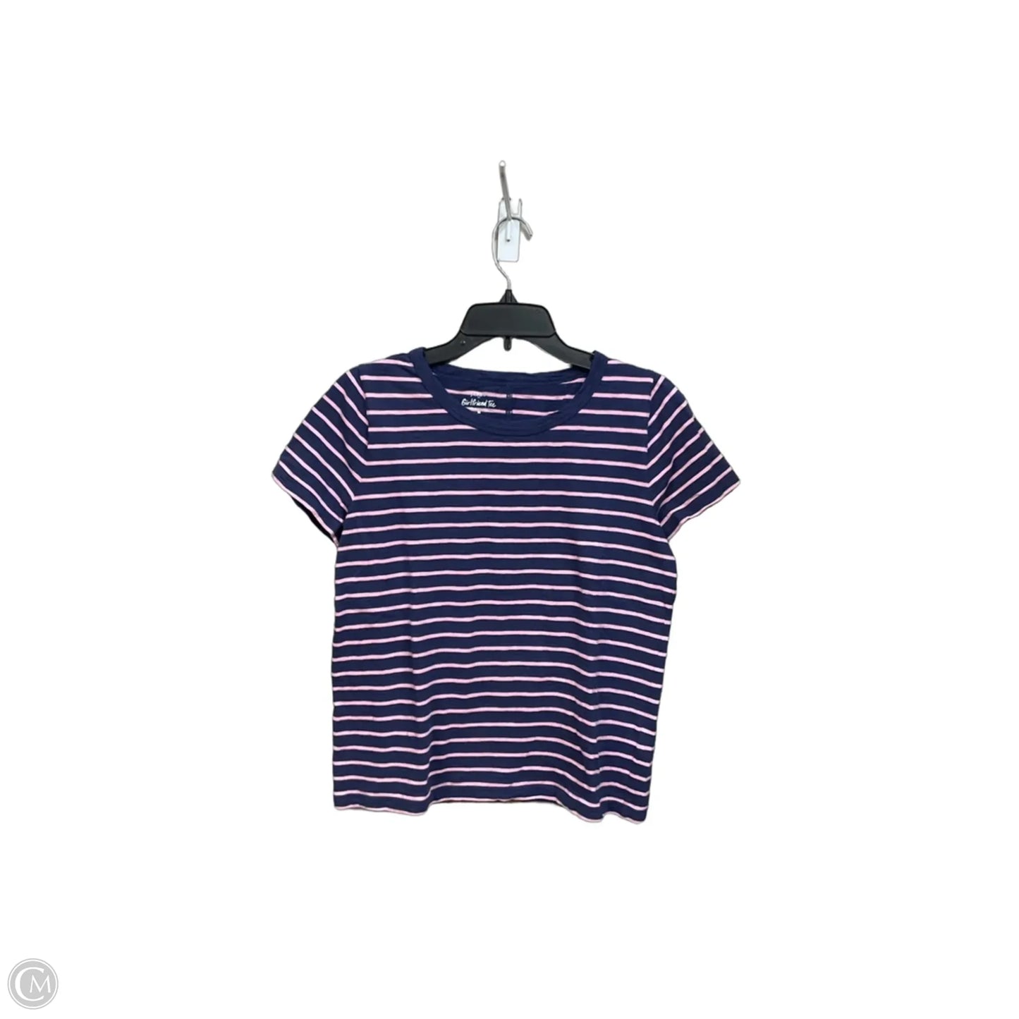 Top Short Sleeve Basic By J. Crew In Striped Pattern, Size: M