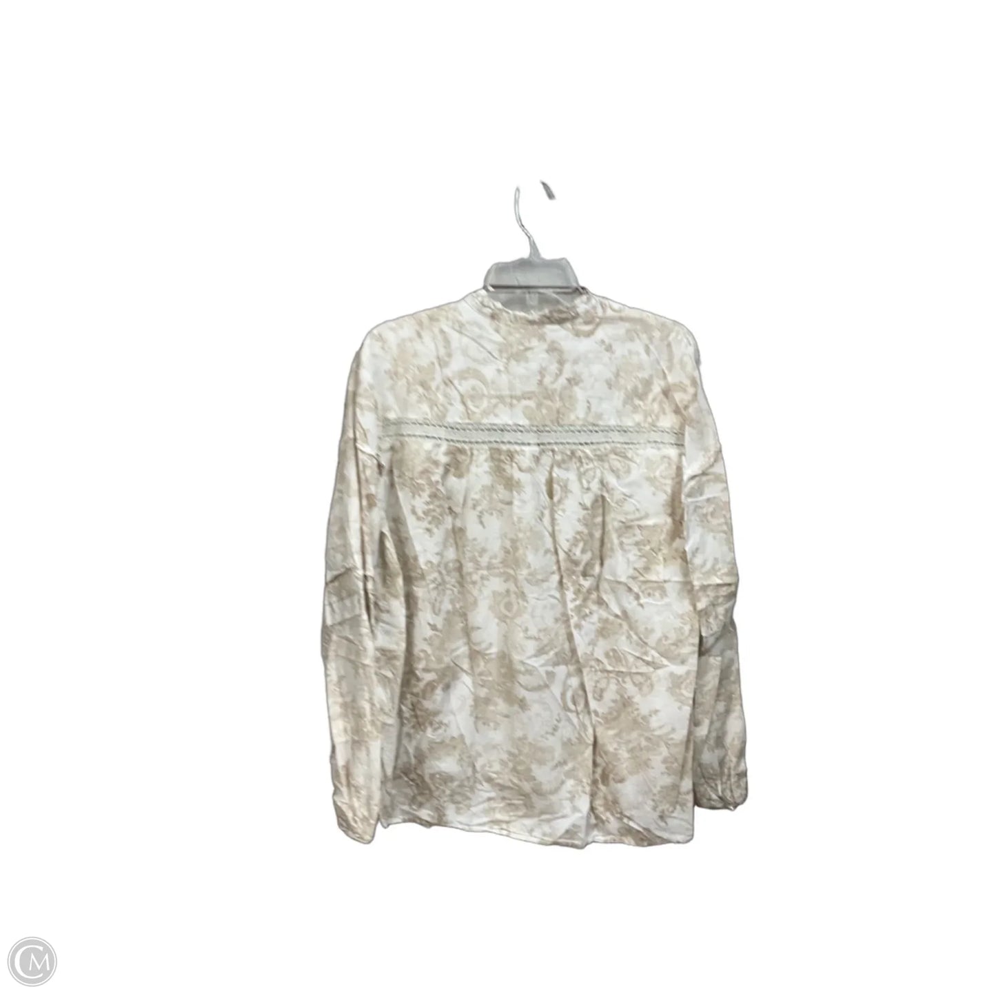 Blouse Long Sleeve By Laura Ashley In Cream, Size: L
