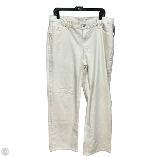 Jeans Wide Leg By Gap In Cream Denim, Size: 14