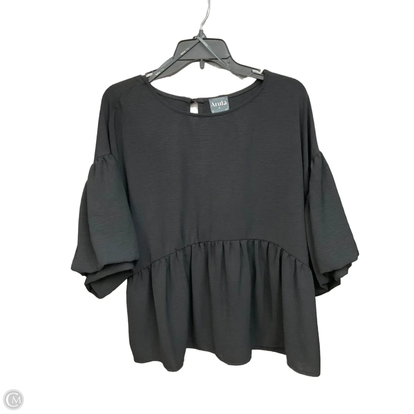 Top Short Sleeve By Arula In Black, Size: 1x
