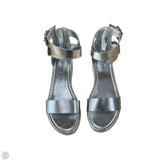 Sandals Flats By Bamboo In Silver, Size: 7