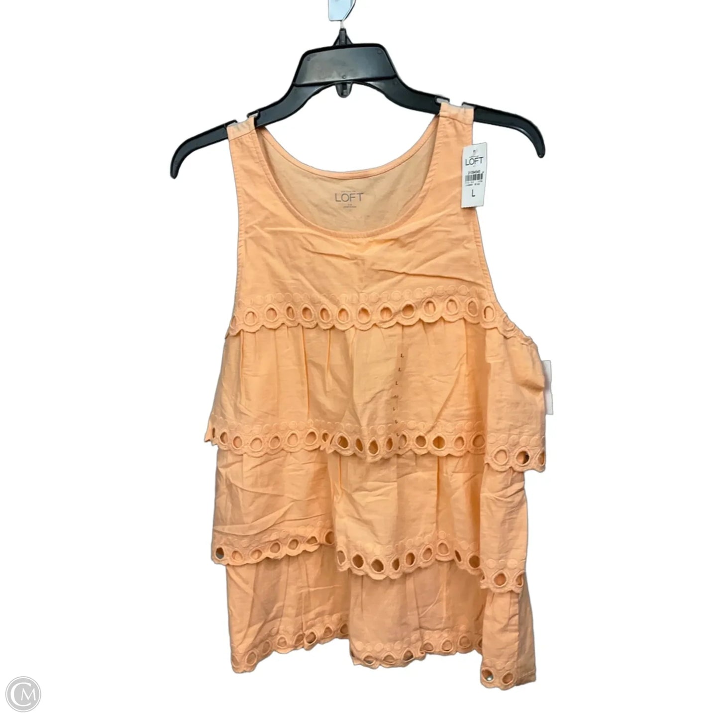 Top Sleeveless By Loft In Orange, Size: L