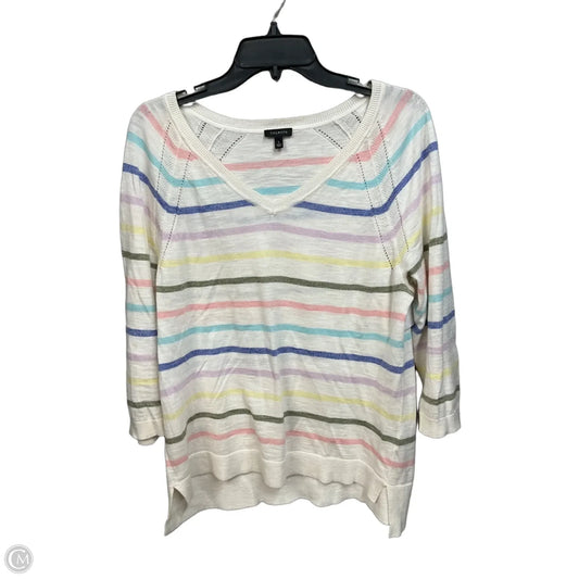 Top Long Sleeve By Talbots In Striped Pattern, Size: L