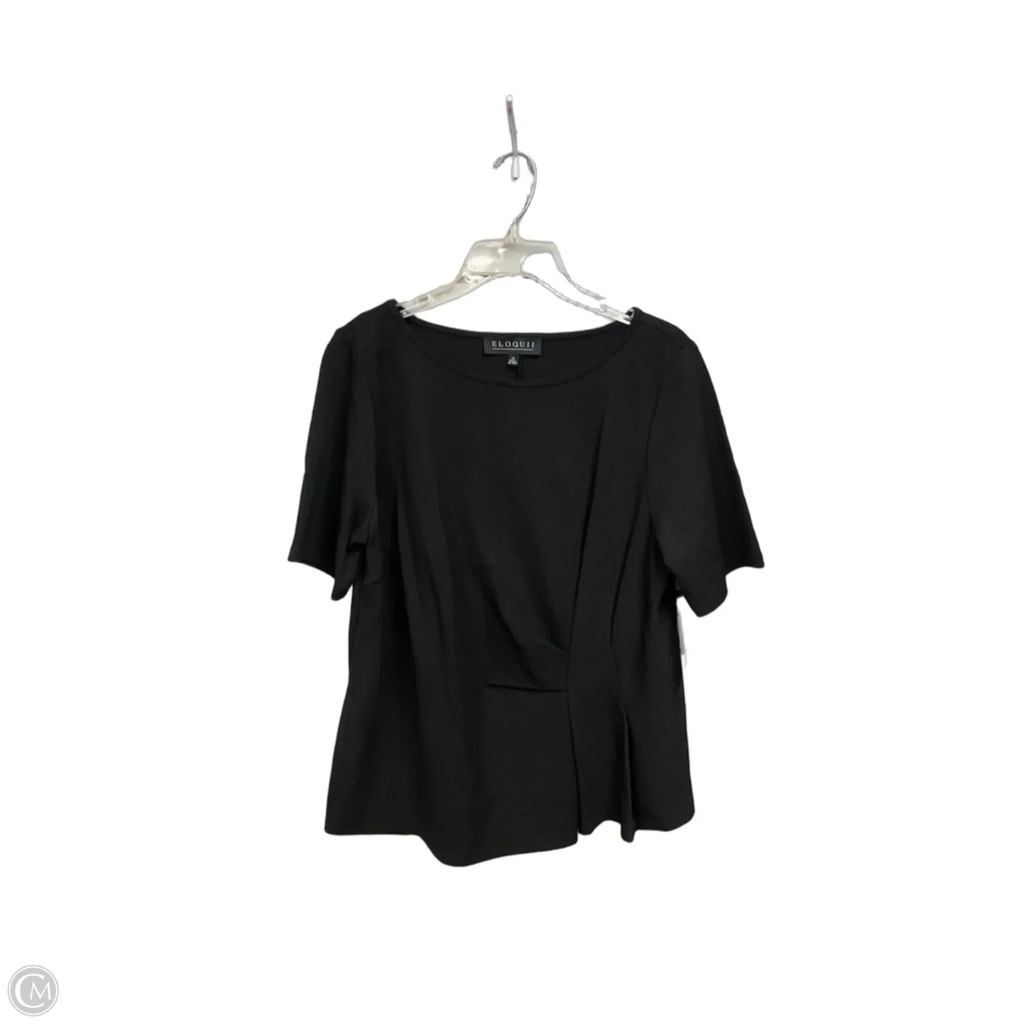 Top Short Sleeve By Eloquii In Black, Size: Xl