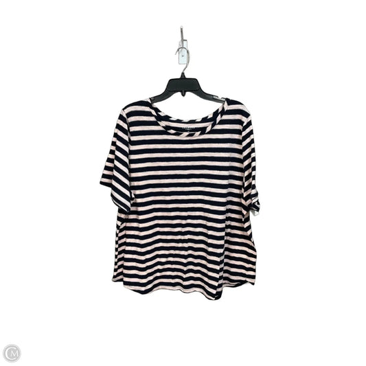 Top Short Sleeve By Talbots In Striped Pattern, Size: 3x