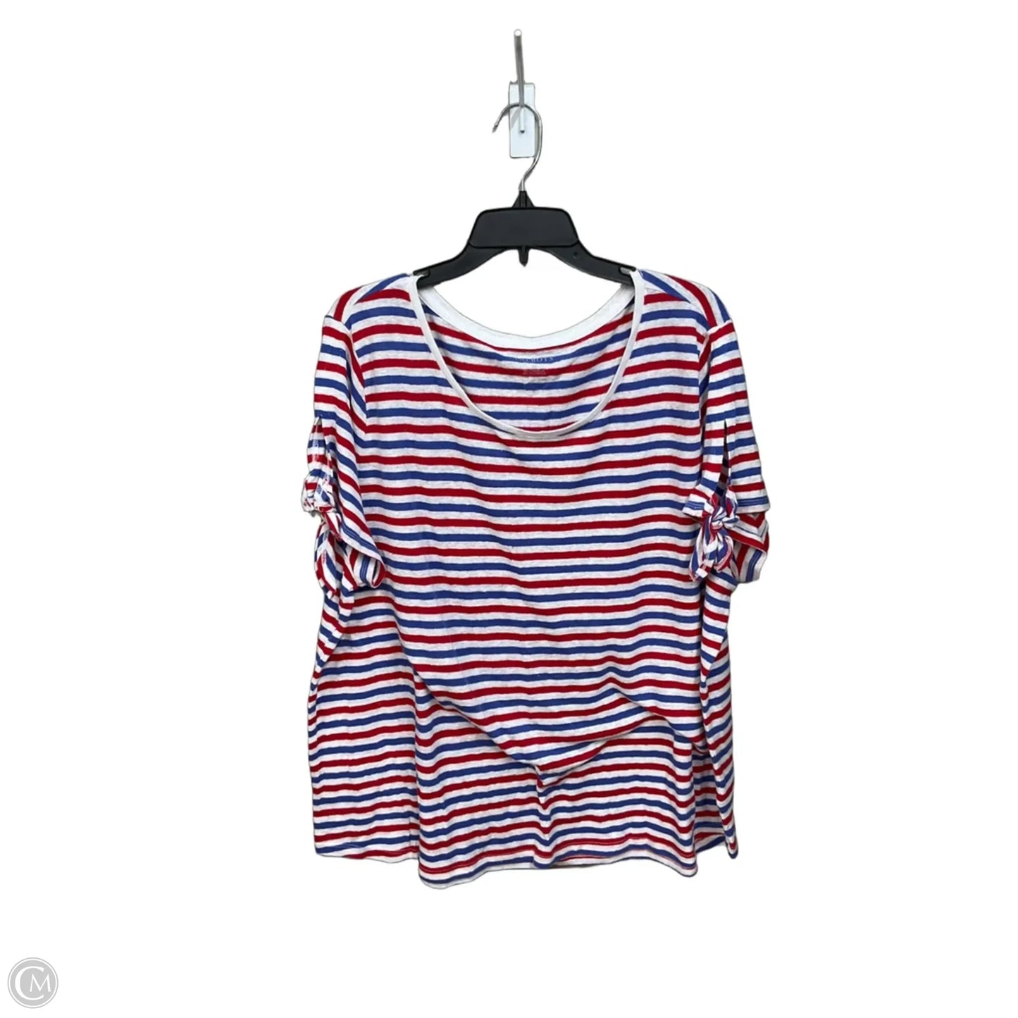 Top Short Sleeve By Talbots In Striped Pattern, Size: 3x