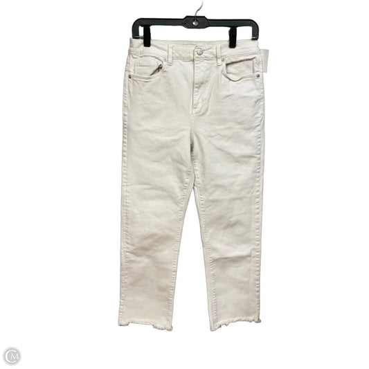 Jeans Straight By Loft In Cream Denim, Size: 4