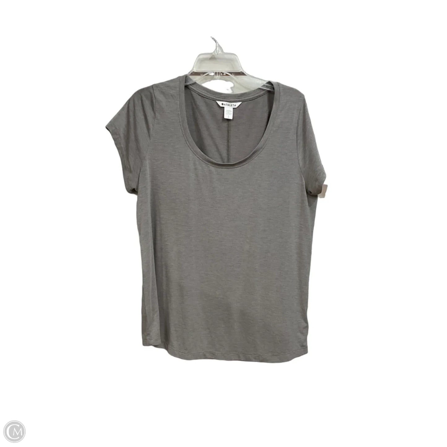 Athletic Top Short Sleeve By Athleta In Grey, Size: L