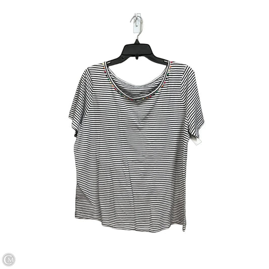Top Short Sleeve By Talbots In Striped Pattern, Size: 1x