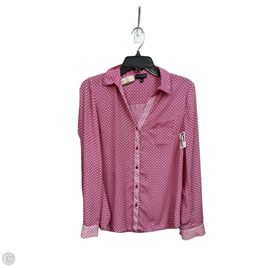 Blouse Long Sleeve By Limited In Pink, Size: S