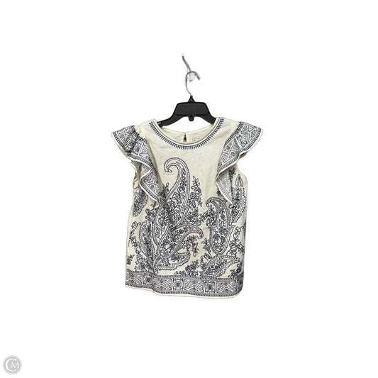 Top Sleeveless By Abercrombie And Fitch In Blue & Cream, Size: S