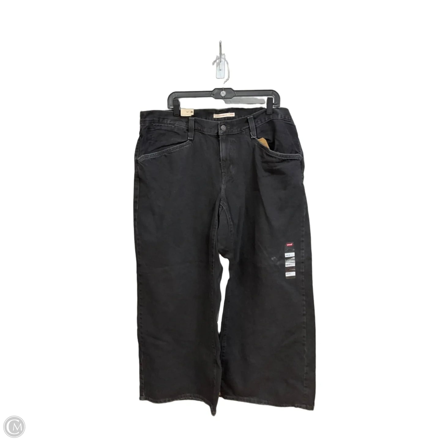 Jeans Wide Leg By Levis In Black Denim, Size: 18