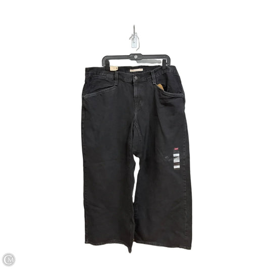 Jeans Wide Leg By Levis In Black Denim, Size: 18