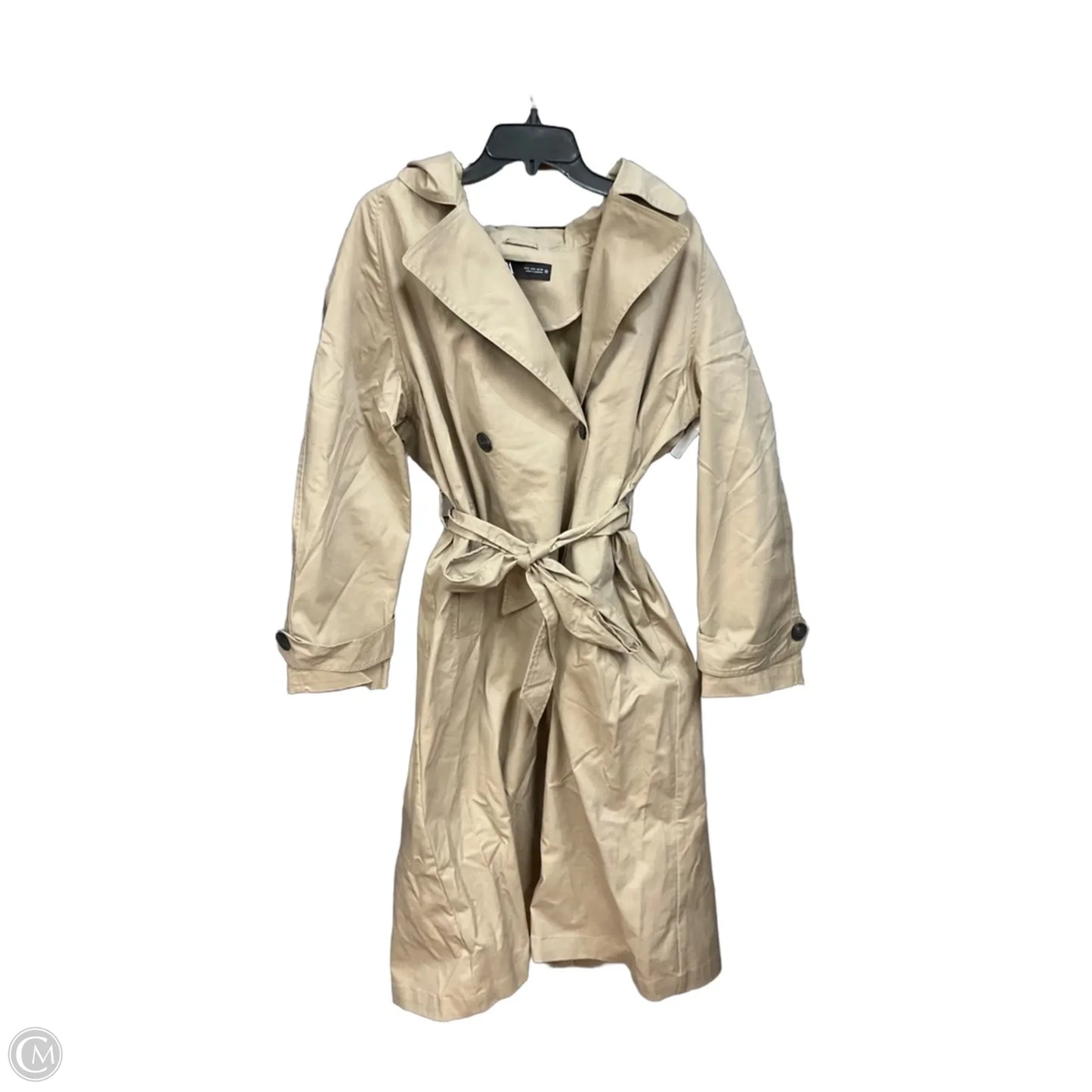 Coat Trench Coat By Zara In Tan, Size: L
