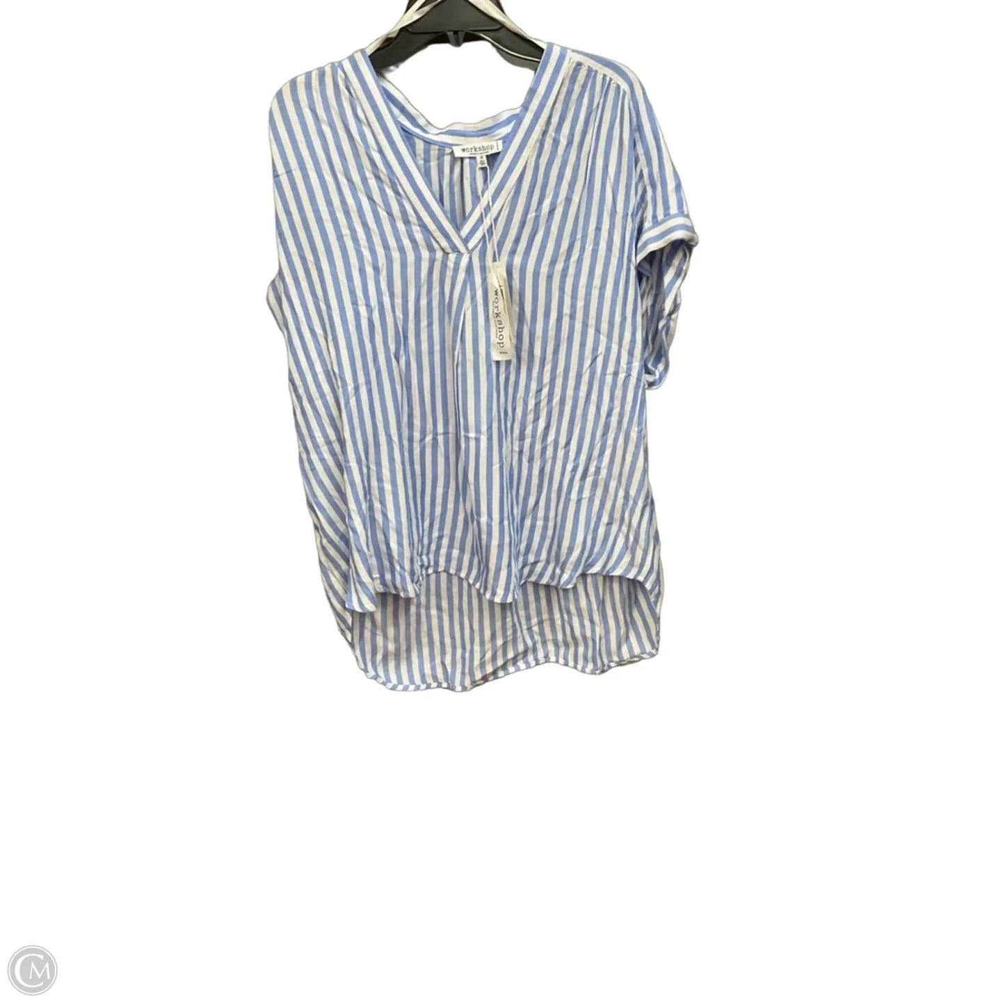Top Short Sleeve By Workshop In Striped Pattern, Size: 1x