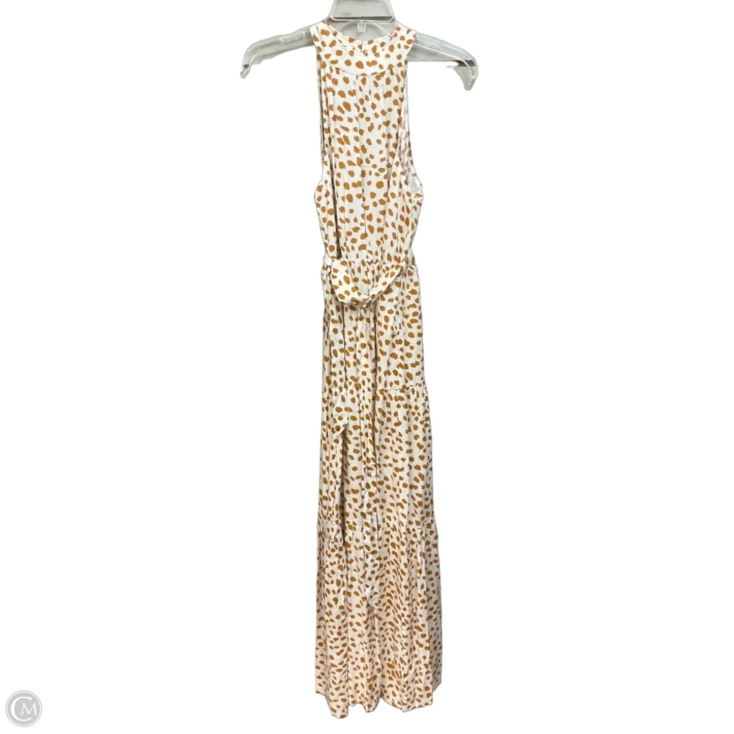 Dress Casual Maxi By Pink Lily In Tan & White, Size: M