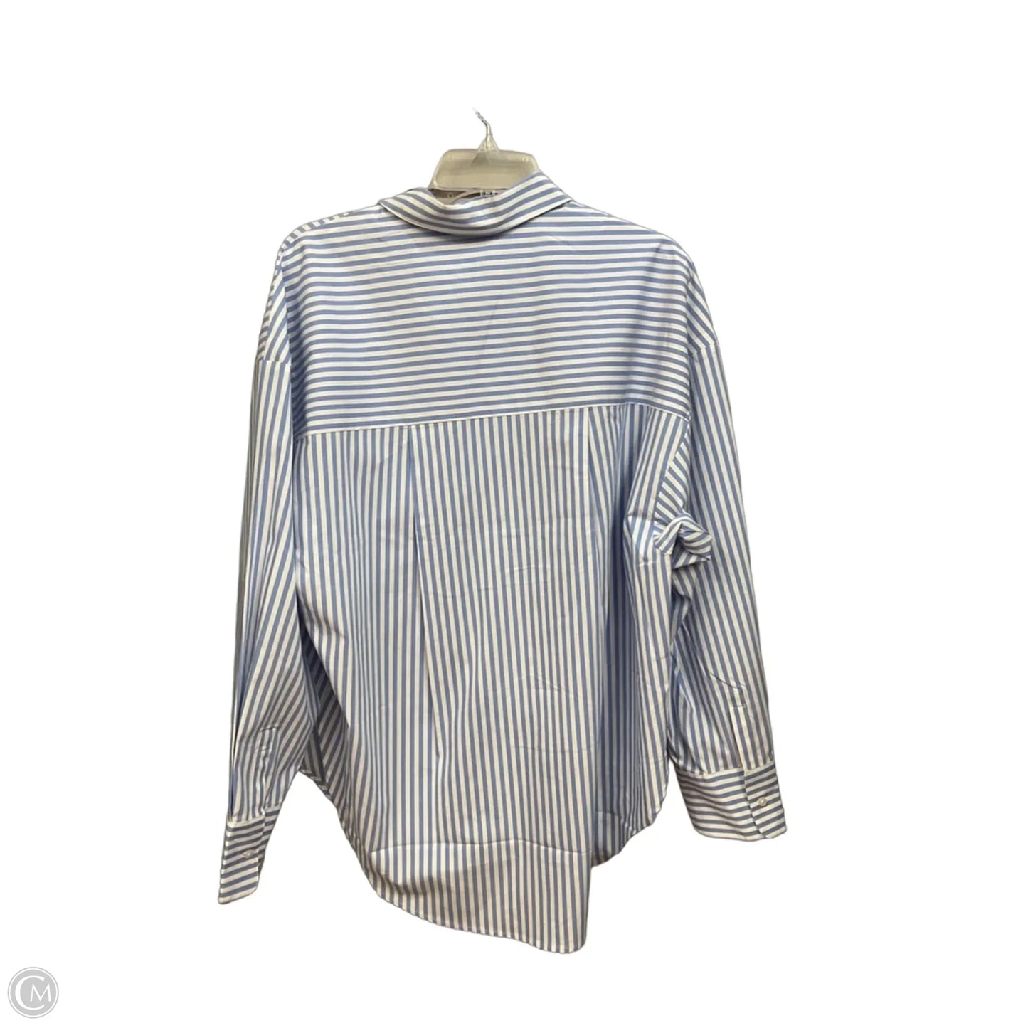 Blouse Long Sleeve By Express In Striped Pattern, Size: L