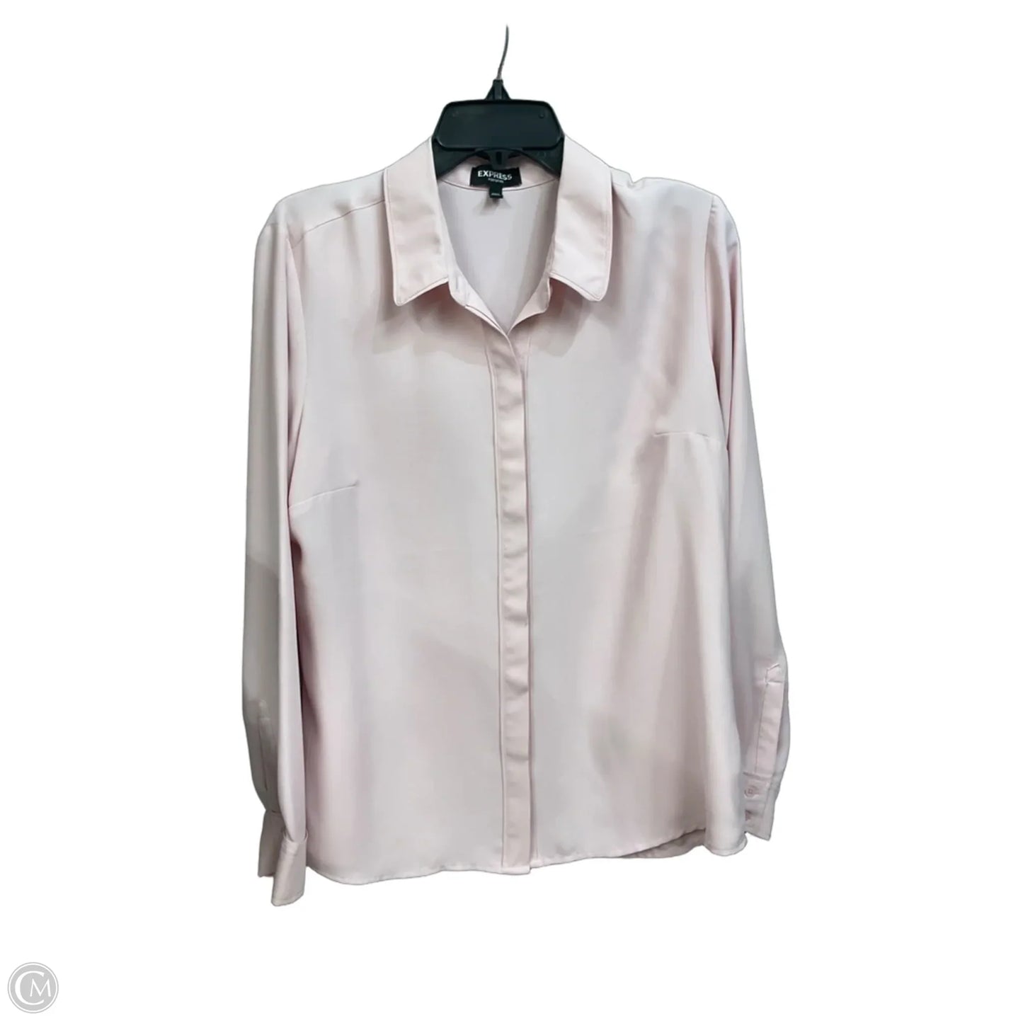 Blouse Long Sleeve By Express In Pink, Size: L