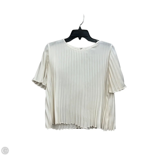 Top Short Sleeve By Express In Cream, Size: Xs