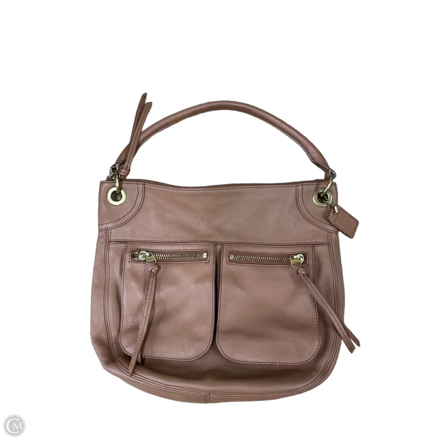 Handbag Leather By Fossil, Size: Medium
