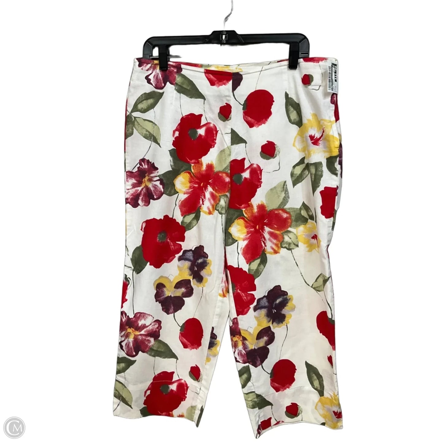 Pants Cropped By Cme In Floral Print, Size: 14