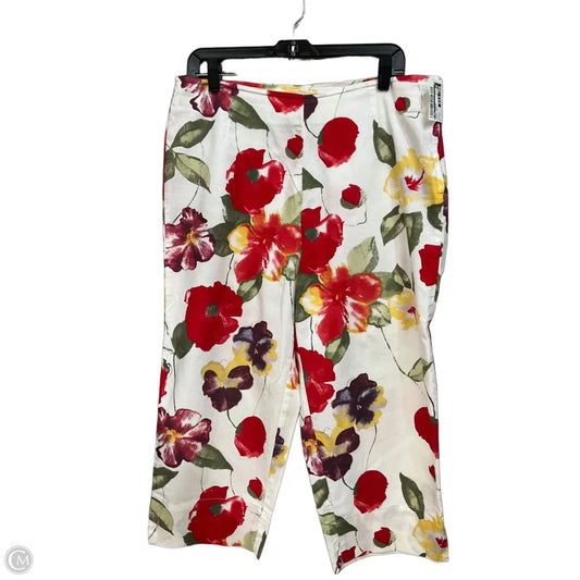 Pants Cropped By Cme In Floral Print, Size: 14